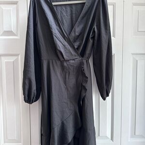 Elegant Black Wrap Dress